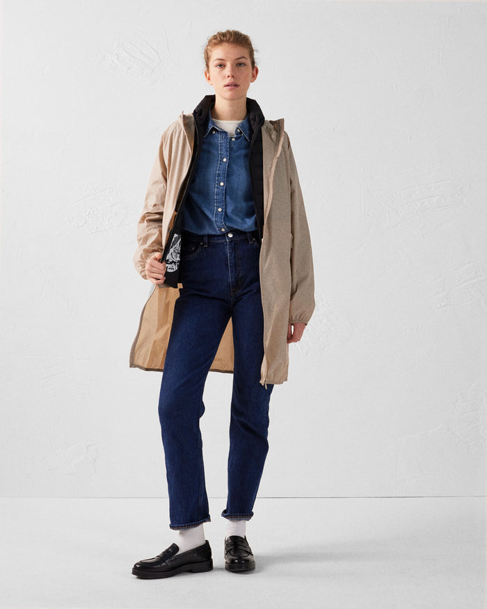 Just Over The Top Imperméable Long à Capuche Beige Glendale