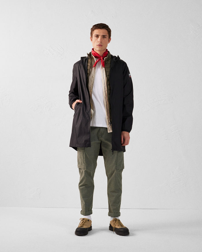 just over the top Imperméable long à capuche paquetable Noir Oban