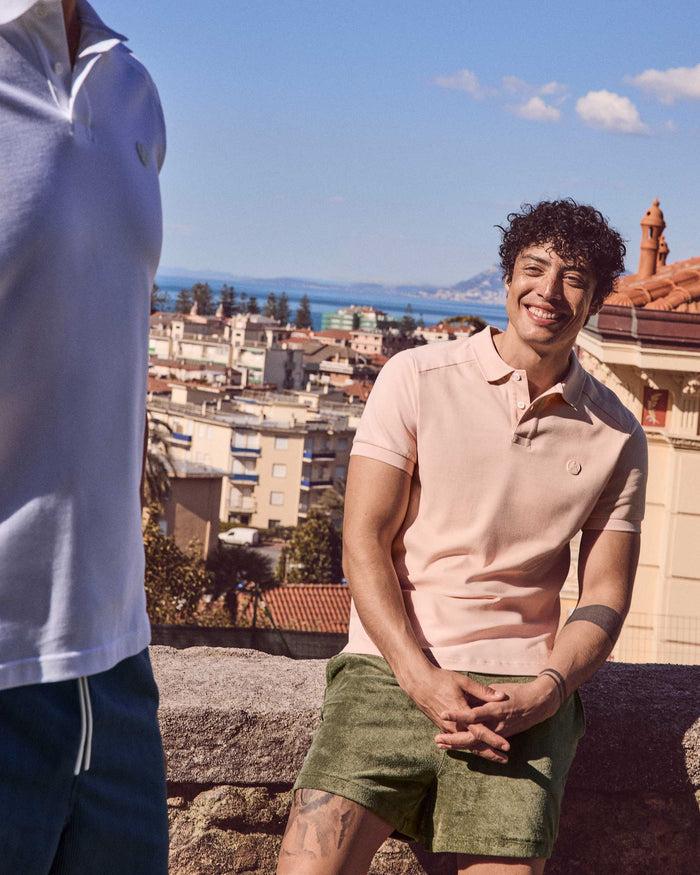 Just Over The Top Polo En Coton Pêche Clair Alvaro