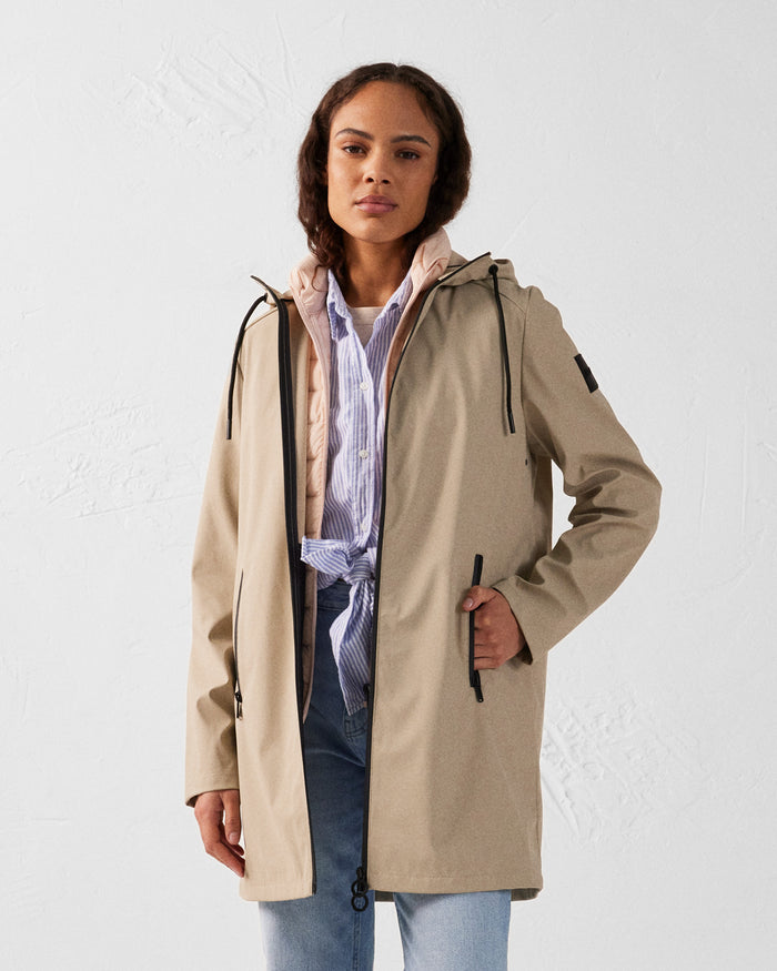 Just Over The Top Parka Mi-longue Légère Beige Erika