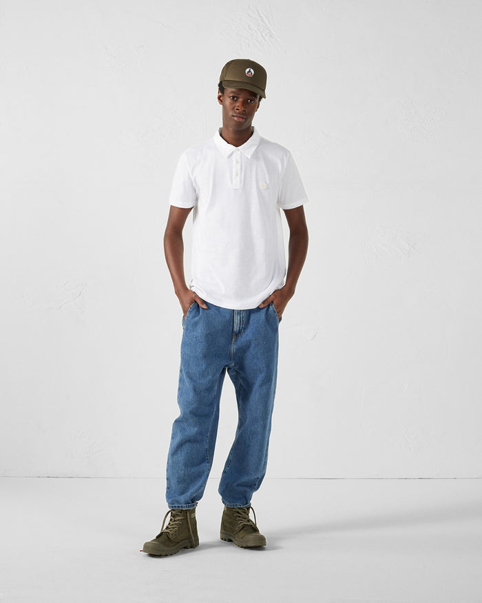 just over the top Polo en coton biologique Blanc Lavan