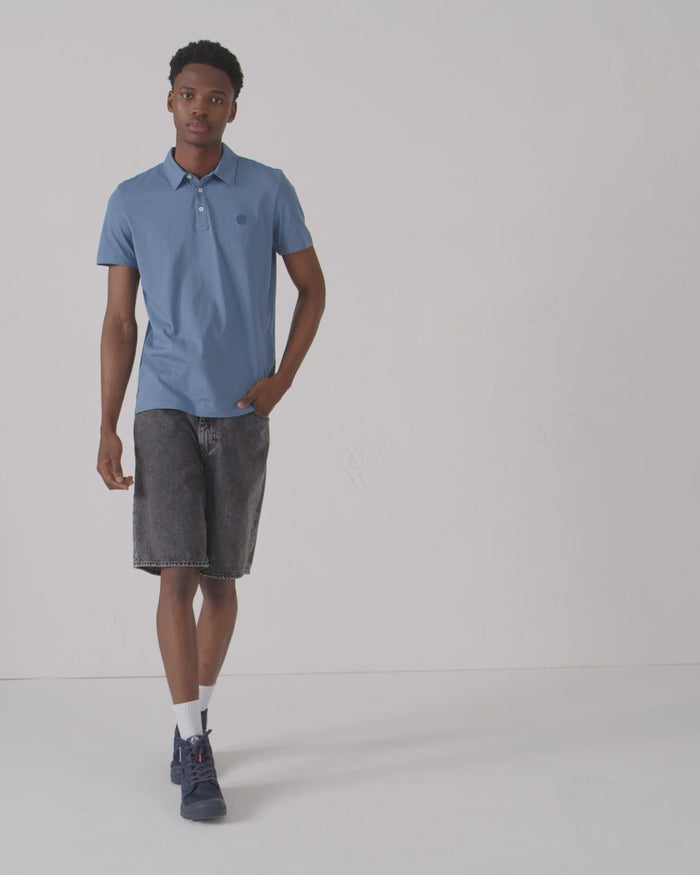 Just Over The Top Polo En Coton Biologique Bleu Jeans Lavan