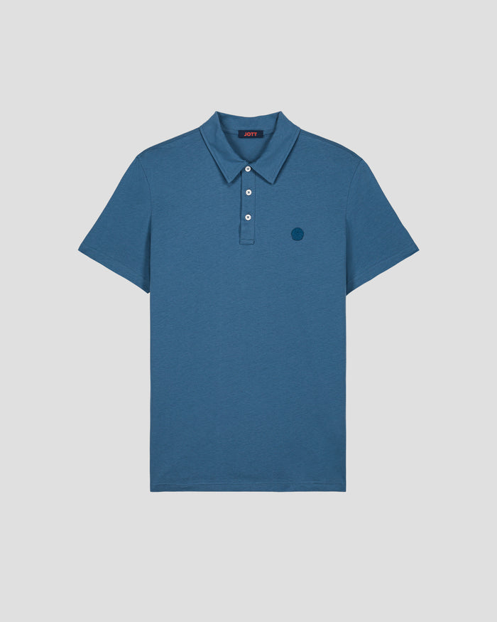 just over the top Polo en coton biologique Bleu jeans Lavan