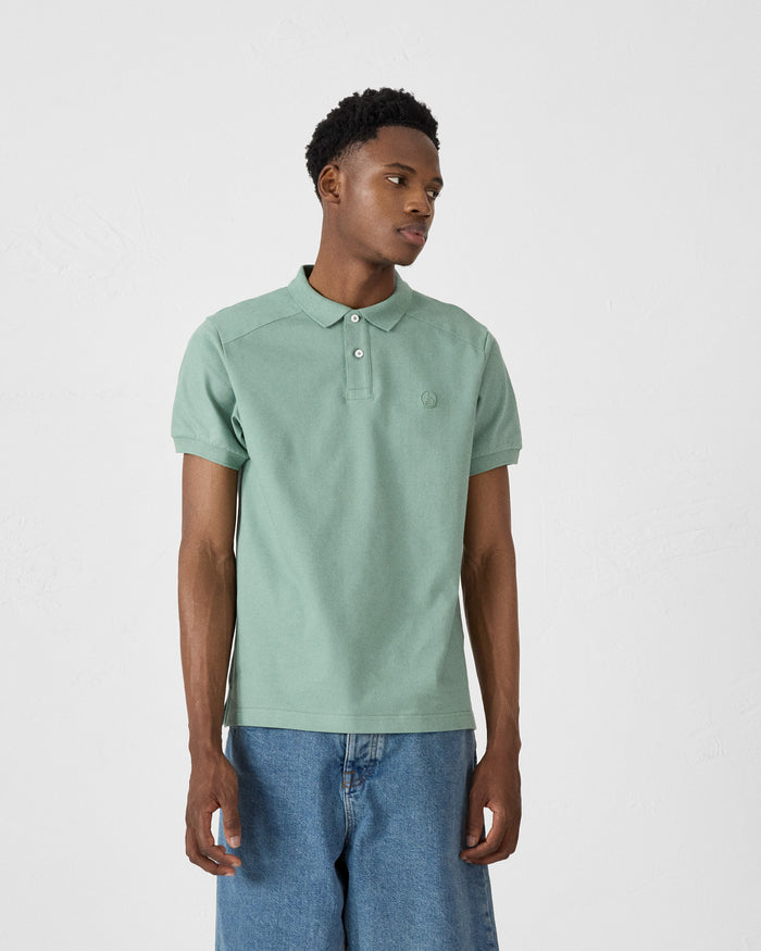 Just Over The Top Polo En Coton Vert Minéral Alvaro