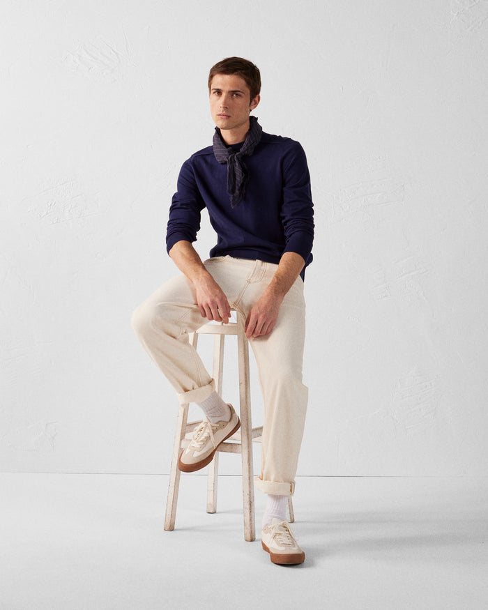 Just Over The Top Pull En Mailles Col Rond Marine Hadrien