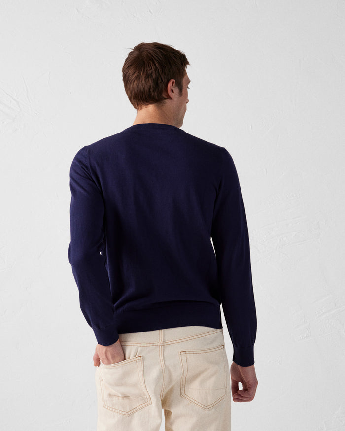 Just Over The Top Pull En Mailles Col Rond Marine Hadrien