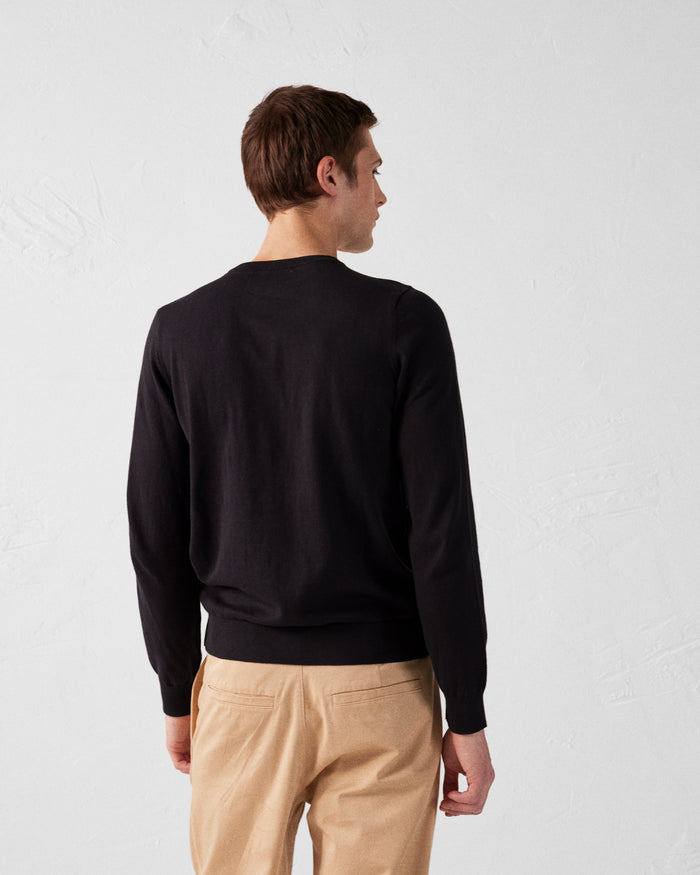 Just Over The Top Pull En Mailles Col Rond Noir Hadrien