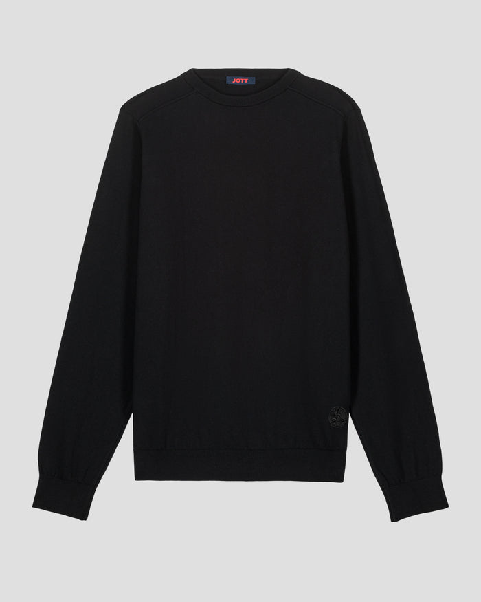just over the top Pull en mailles col rond Noir Hadrien