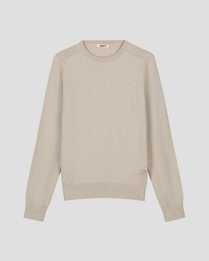 just over the top Pull en mailles col rond Sable Heloise