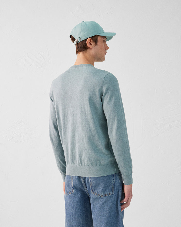 Just Over The Top Pull En Mailles Col Rond Vert Minéral Hadrien