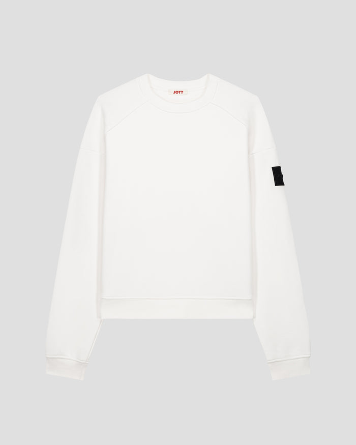 just over the top Sweat bimatière col rond Blanc Pinako