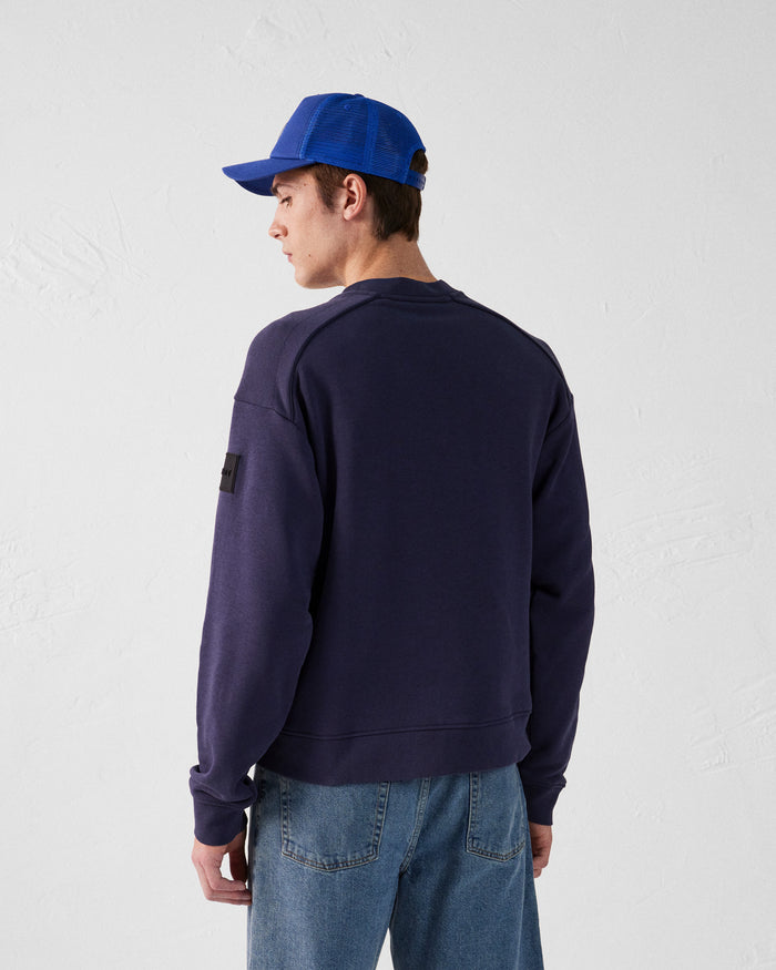 Just Over The Top Sweat Bimatière Col Rond Marine Alphonse