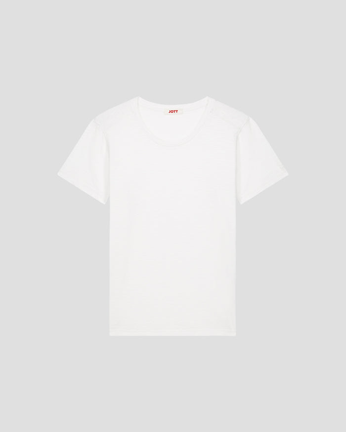 just over the top T-shirt col rond femme en coton Blanc Angela