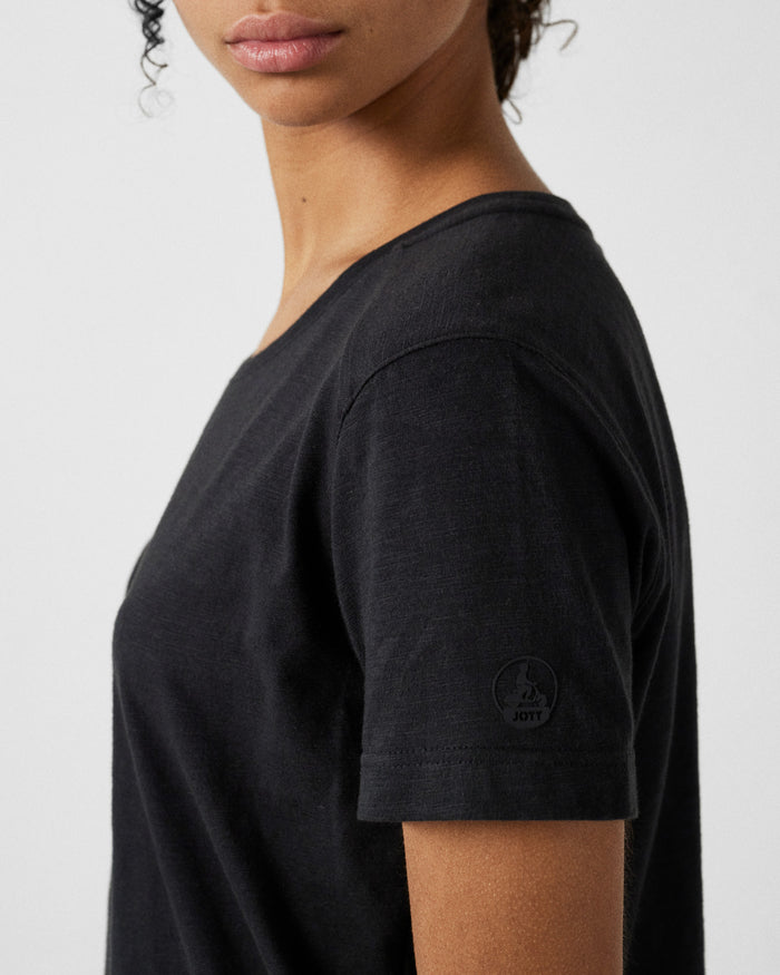 Just Over The Top T-shirt Col Rond Femme En Coton Noir Angela