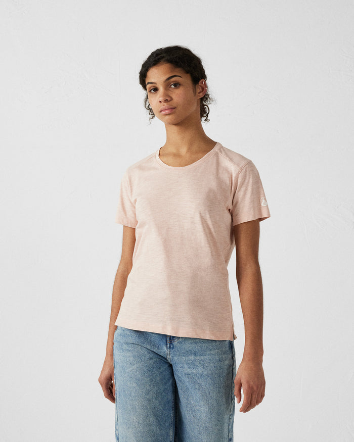 Just Over The Top T-shirt Col Rond Femme En Coton Pêche Clair Angela