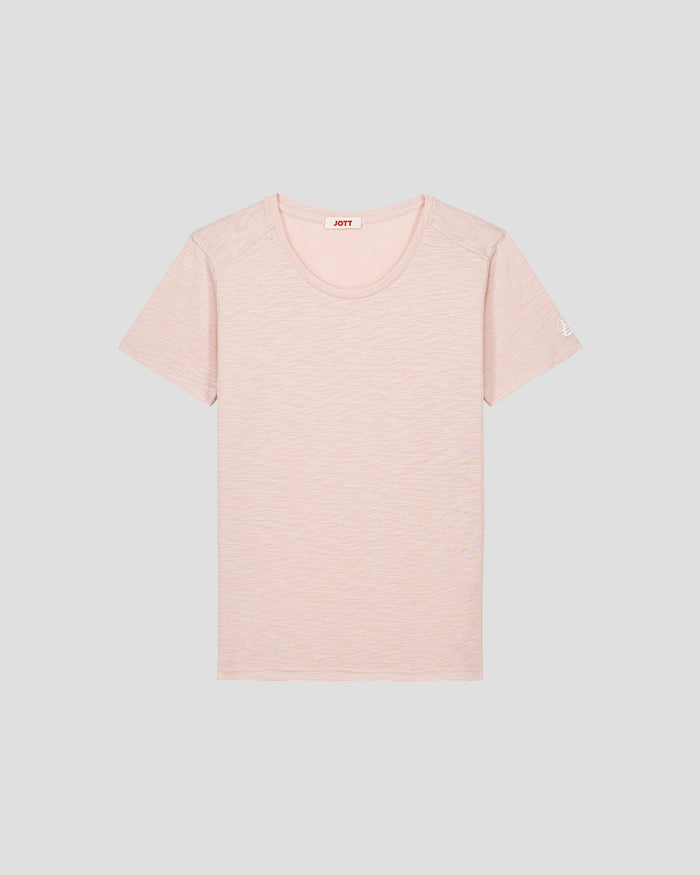just over the top T-shirt col rond femme en coton Pêche clair Angela