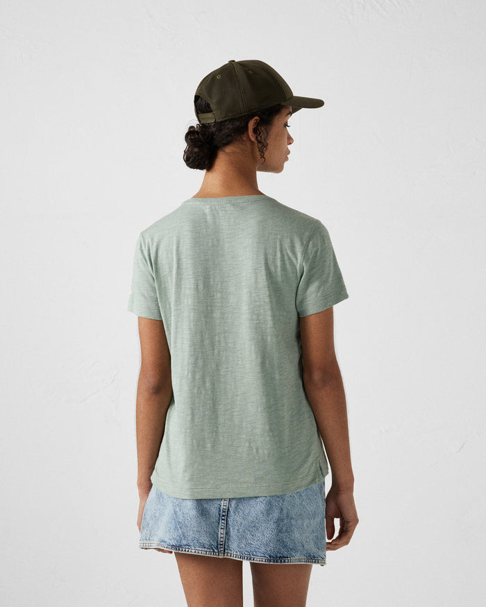 Just Over The Top T-shirt Col Rond Femme En Coton Vert Minéral Angela