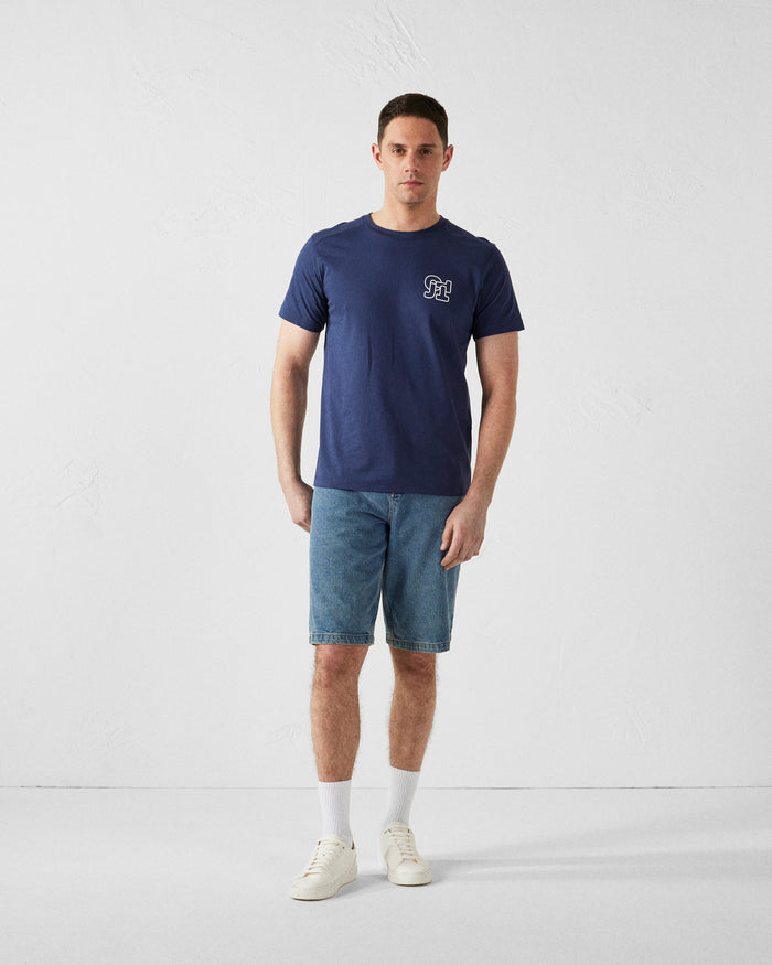 Just Over The Top T-shirt Col Rond Homme En Coton Marine Pedro Mono