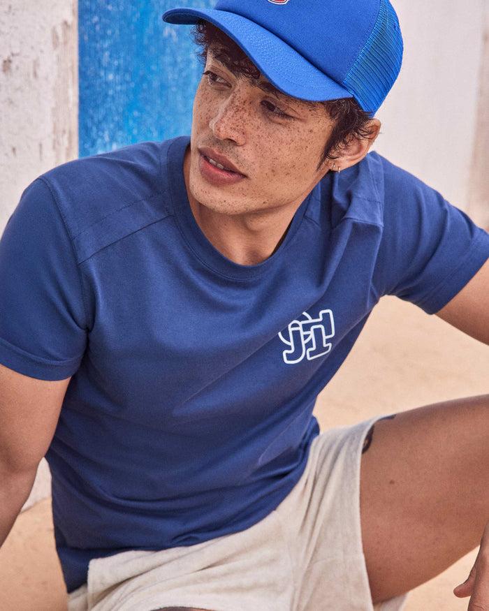 just over the top T-shirt col rond homme en coton Marine Pedro mono