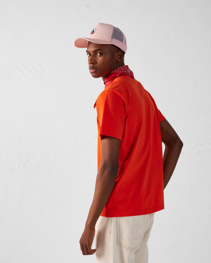 Just Over The Top T-shirt Col Rond Homme En Coton Rouge Feu Pedro