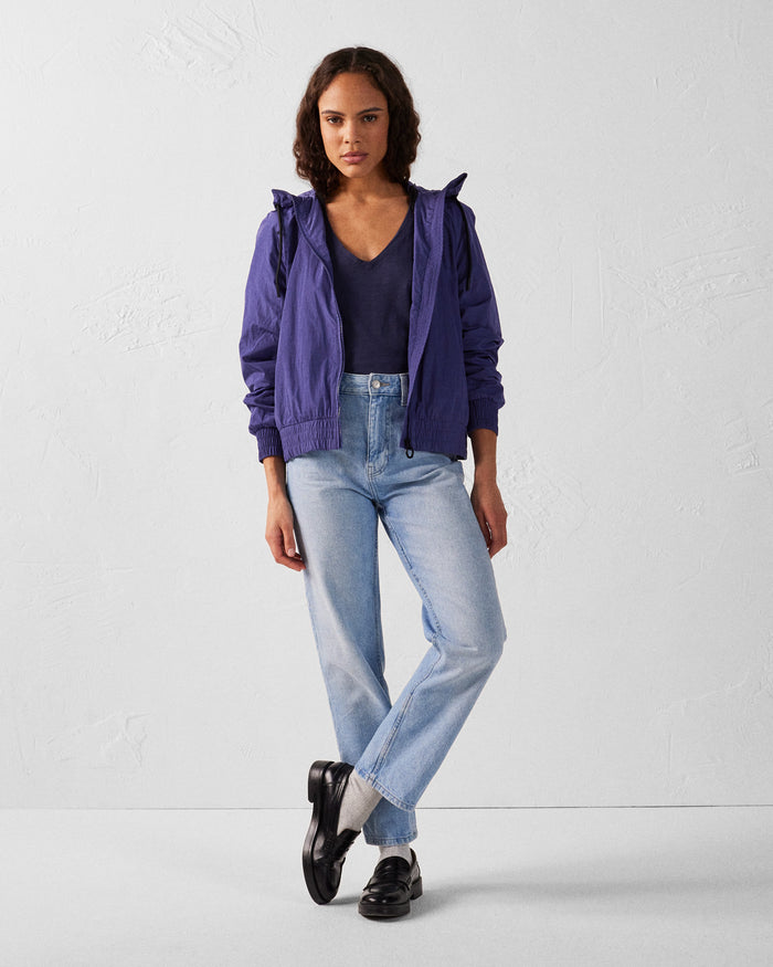 Just Over The Top T-shirt Col V Femme En Coton Marine Sonia