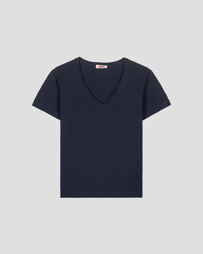 just over the top T-shirt col V femme en coton Marine Sonia