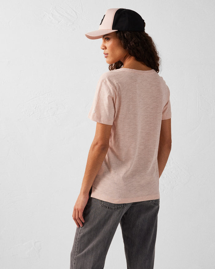 Just Over The Top T-shirt Col V Femme En Coton Pêche Clair Sonia