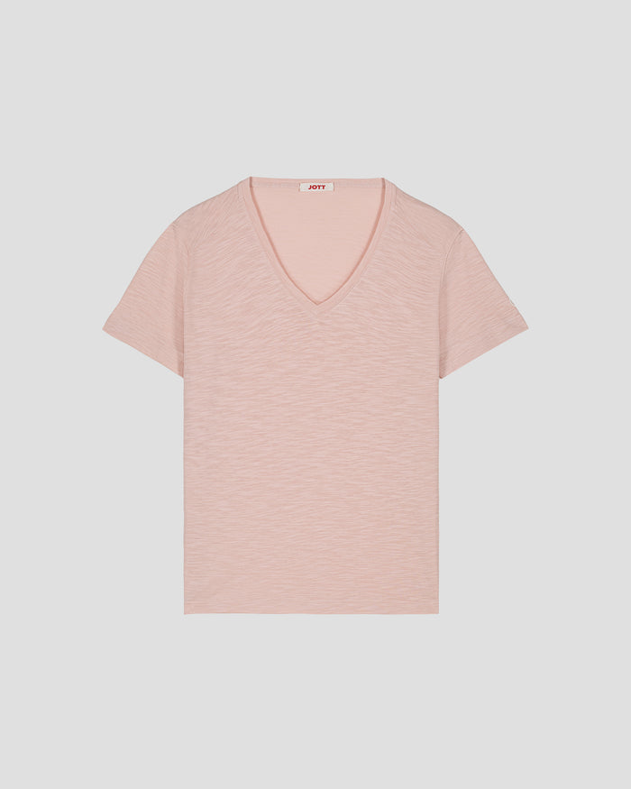 just over the top T-shirt col V femme en coton Pêche clair Sonia