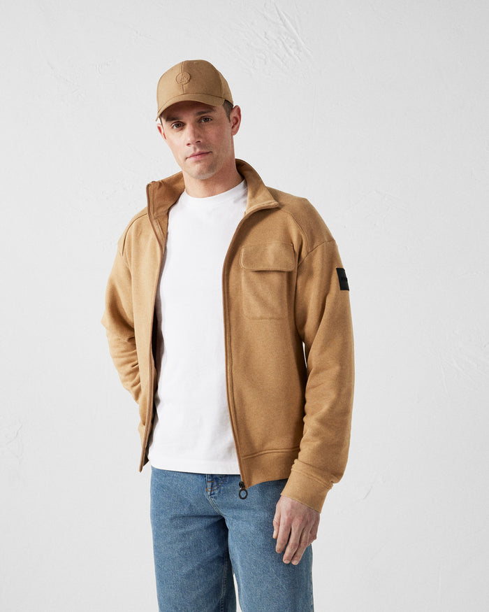 just over the top Veste col haut bimatière Fauve Roger