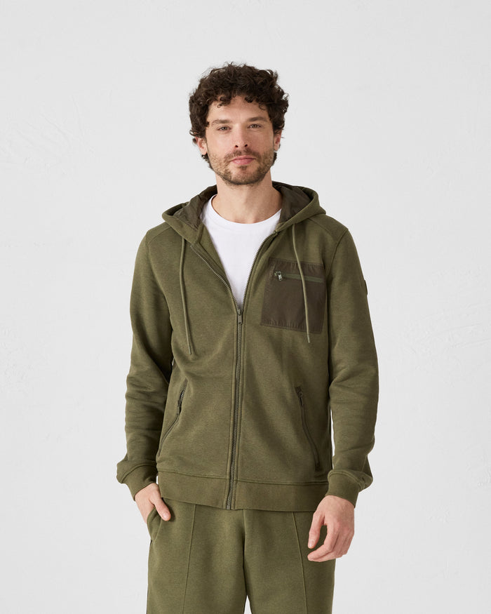 just over the top Veste zippée en coton Army Hector