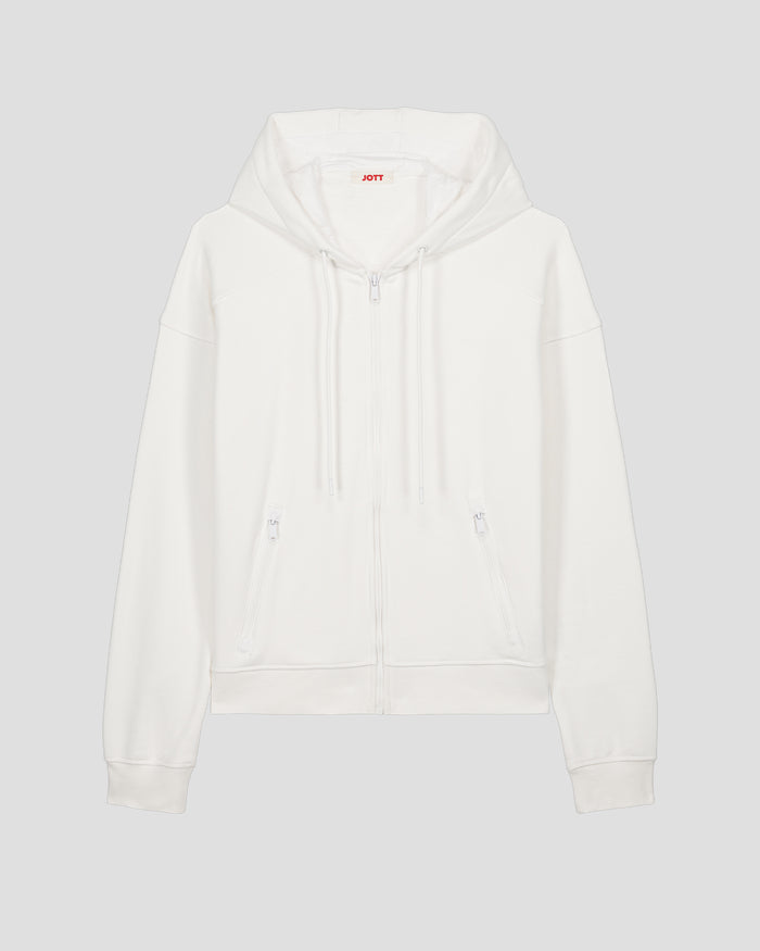 just over the top Veste zippée en molleton Blanc Leda