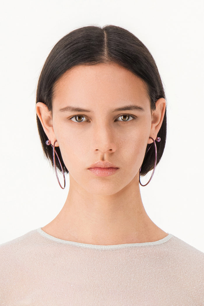 Justine Clenquet Boucles D’oreilles Violet Marfa
