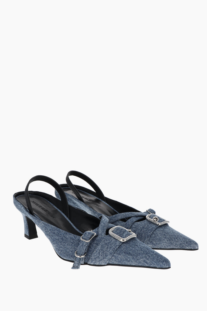 justine clenquet Escarpins Joan denim bleu