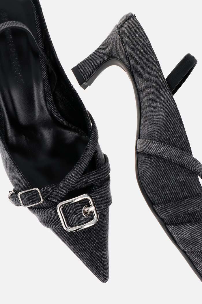 Justine Clenquet Escarpins Joan Denim Gris