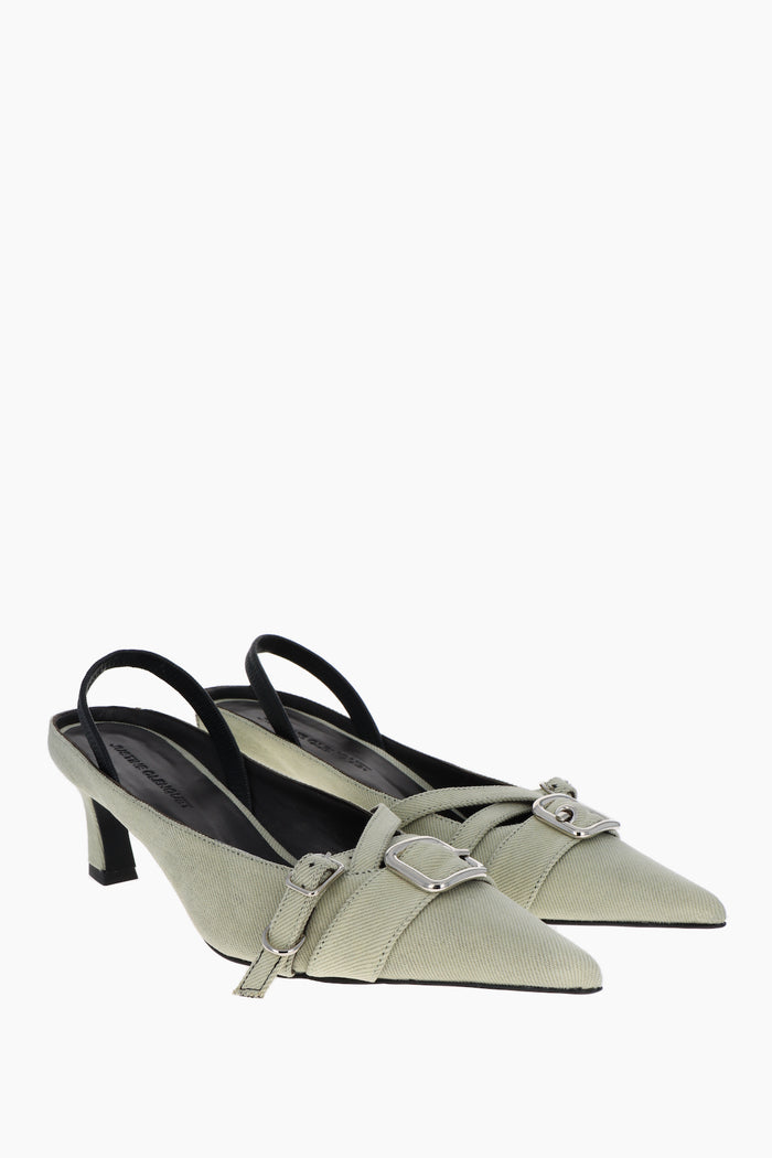 justine clenquet Escarpins Joan denim pistache