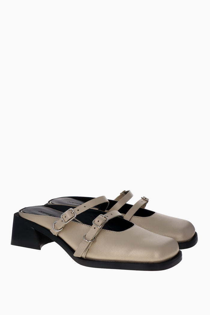 Justine Clenquet Mules Andie Beige Nacré