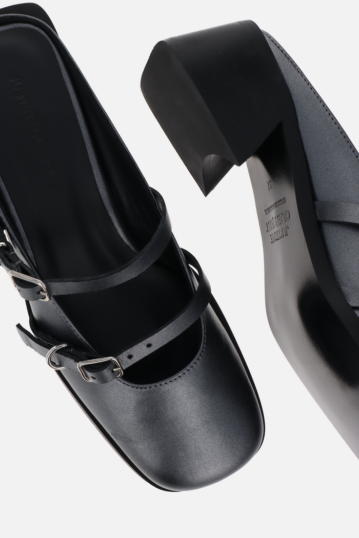 Justine Clenquet Mules Andie Gris Perle