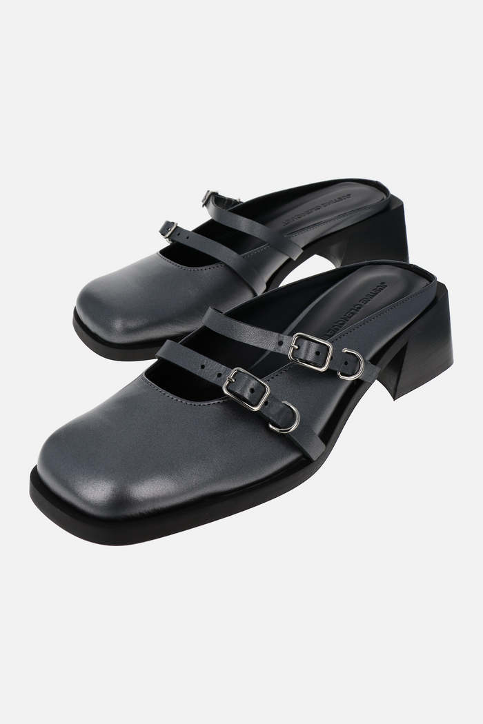 Justine Clenquet Mules Andie Gris Perle