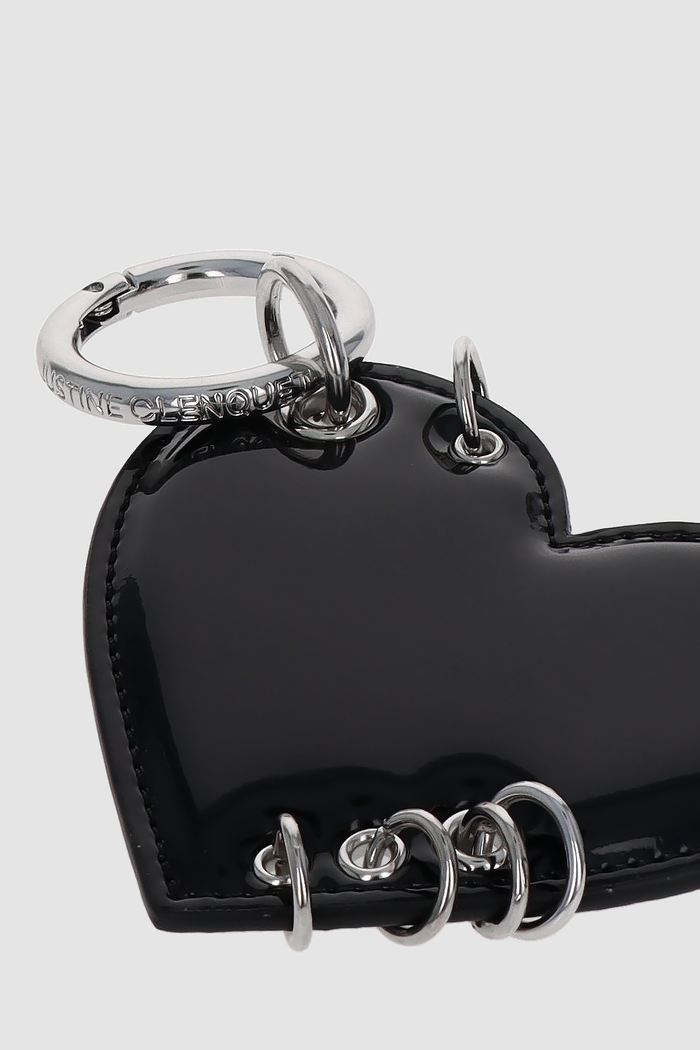 Justine Clenquet Porte-clé Coeur Noir Verni