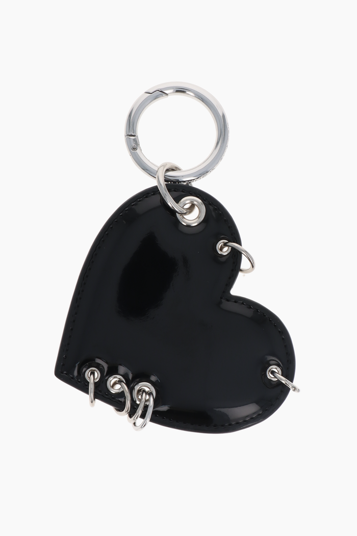 justine clenquet Porte-clé coeur noir verni
