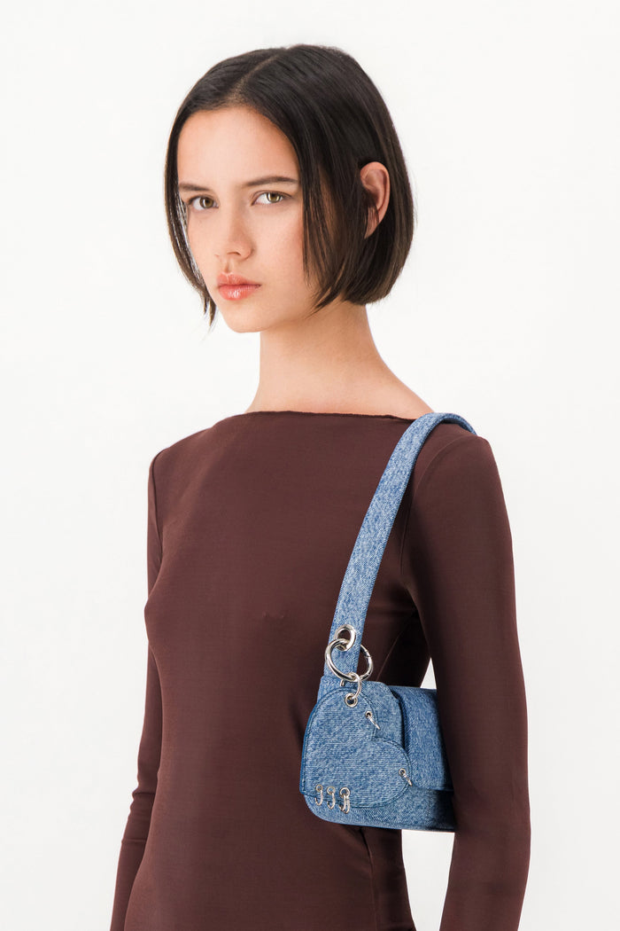 Justine Clenquet Sac Dylan Denim Bleu