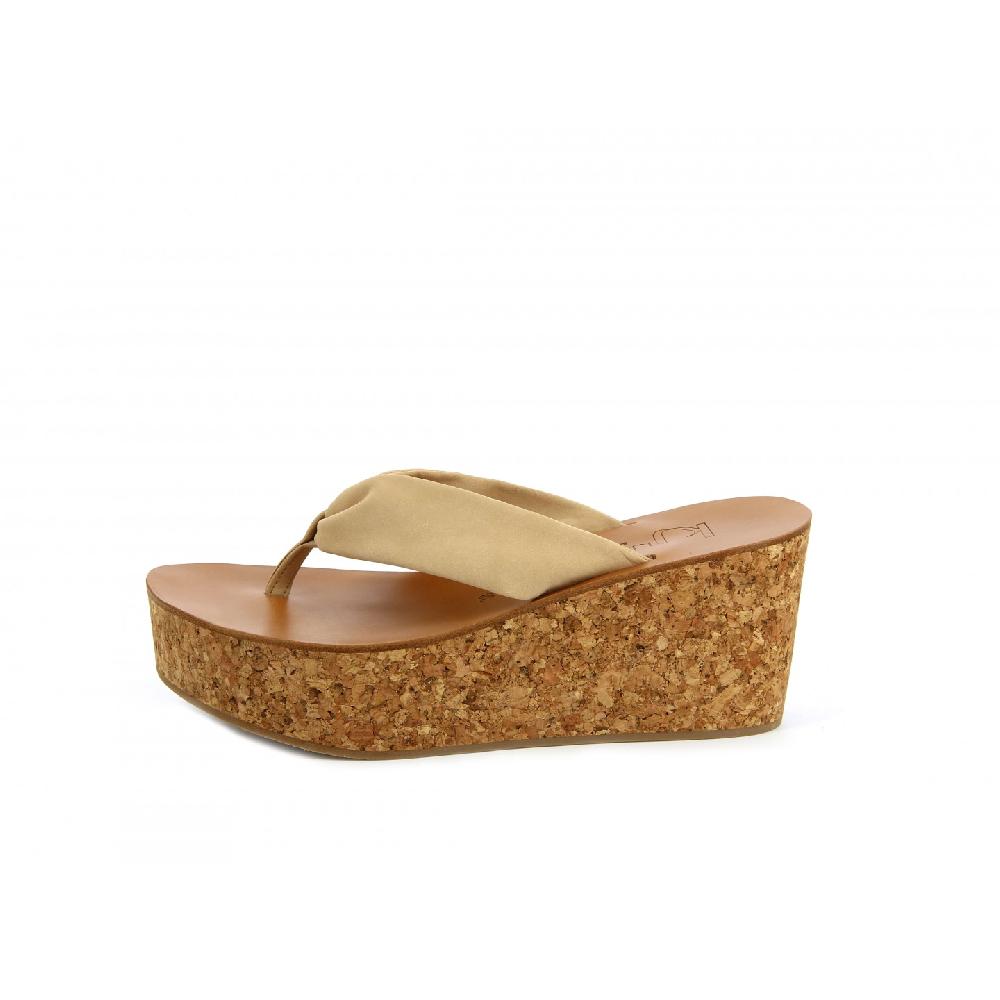 K.JACQUES AGRIOS Sandales Compensées Cuir Nubuck Naturel