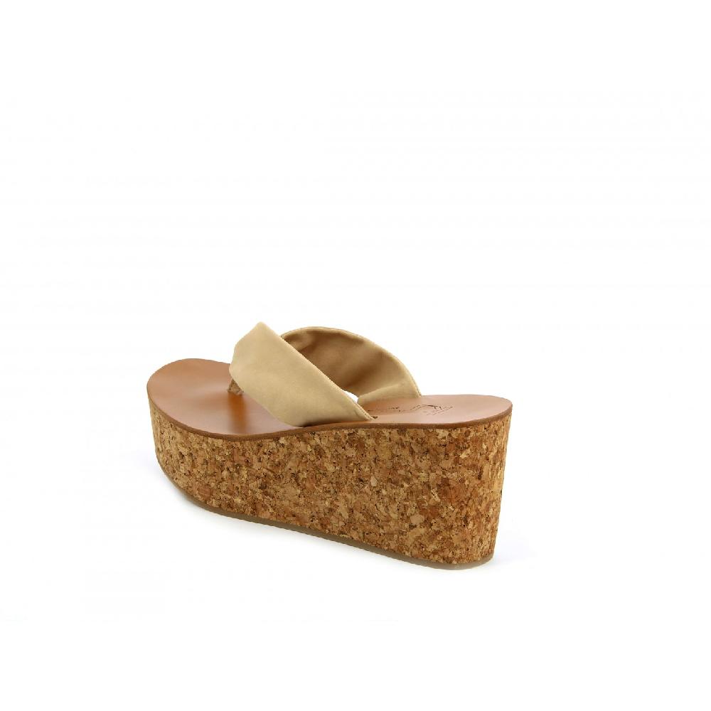 K.JACQUES AGRIOS Sandales Compensées Cuir Nubuck Naturel