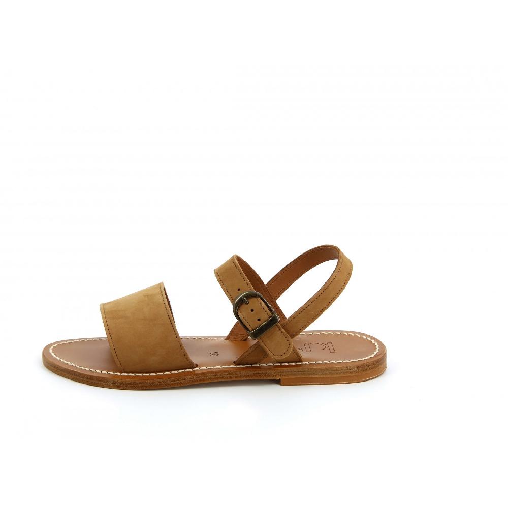 K.JACQUES AKEMI Sandales Plates Cuir Nubuck Saddale