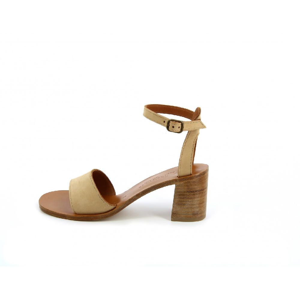 K.JACQUES ALBANE Sandales à Talons Cuir Nubuck Naturel