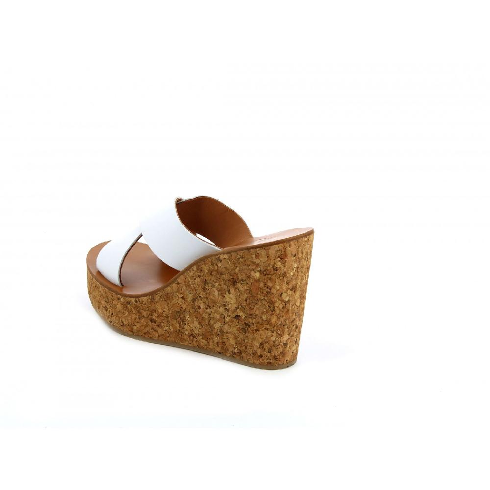 K.JACQUES ALISSON Sandales Compensées Cuir Odeon Blanc