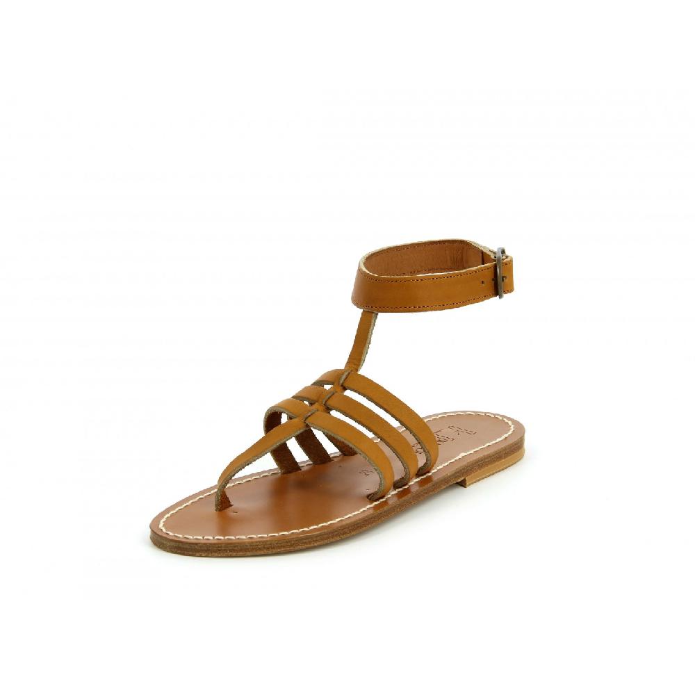 K.JACQUES ANTICLEA Sandales plates Combi cuirs métal