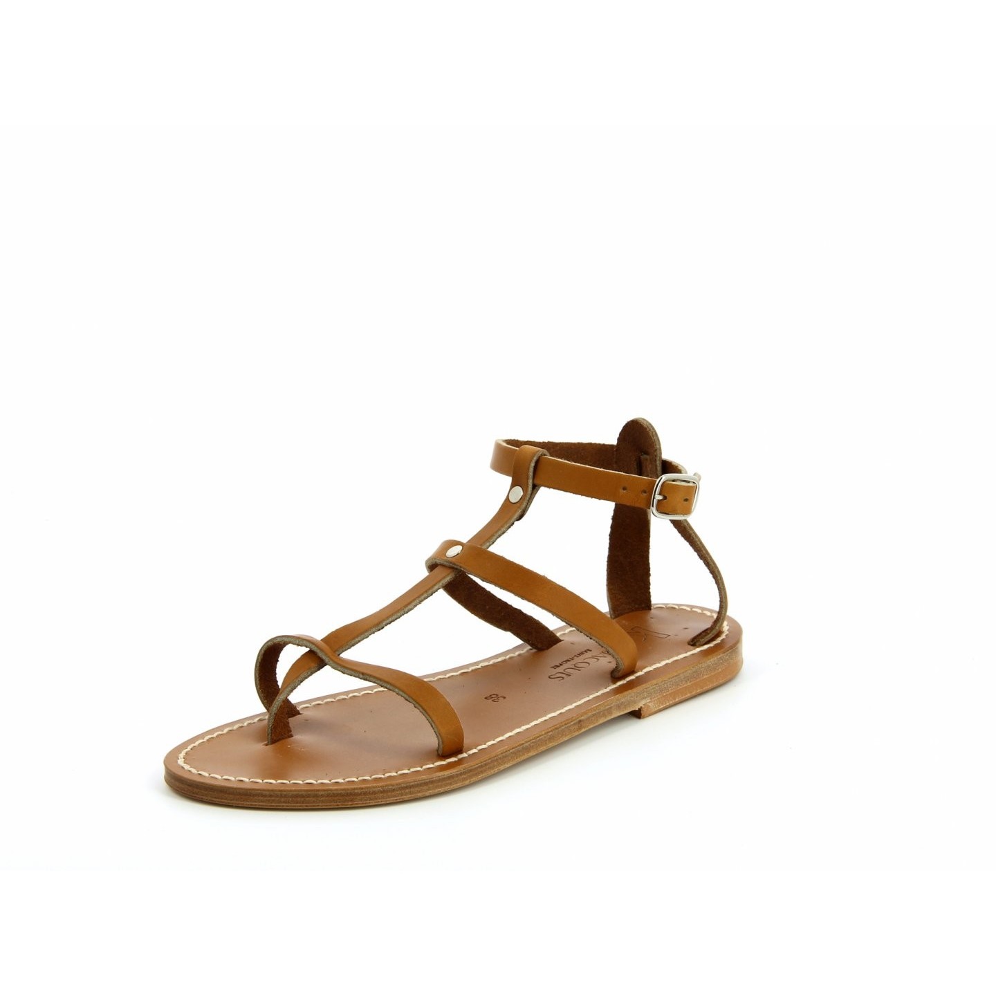 K.JACQUES ANTIOCHE Sandales Plates Cuir Pul Naturel