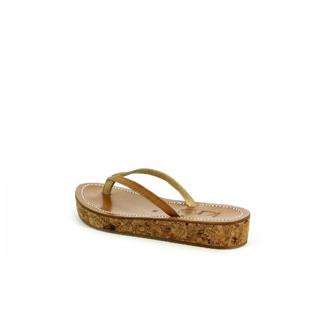 K.JACQUES AOSTE Sandales Compensées Cuir Pul Naturel