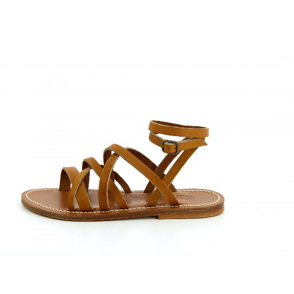 K.JACQUES APHRODITE Sandales Plates Cuir Pul Naturel